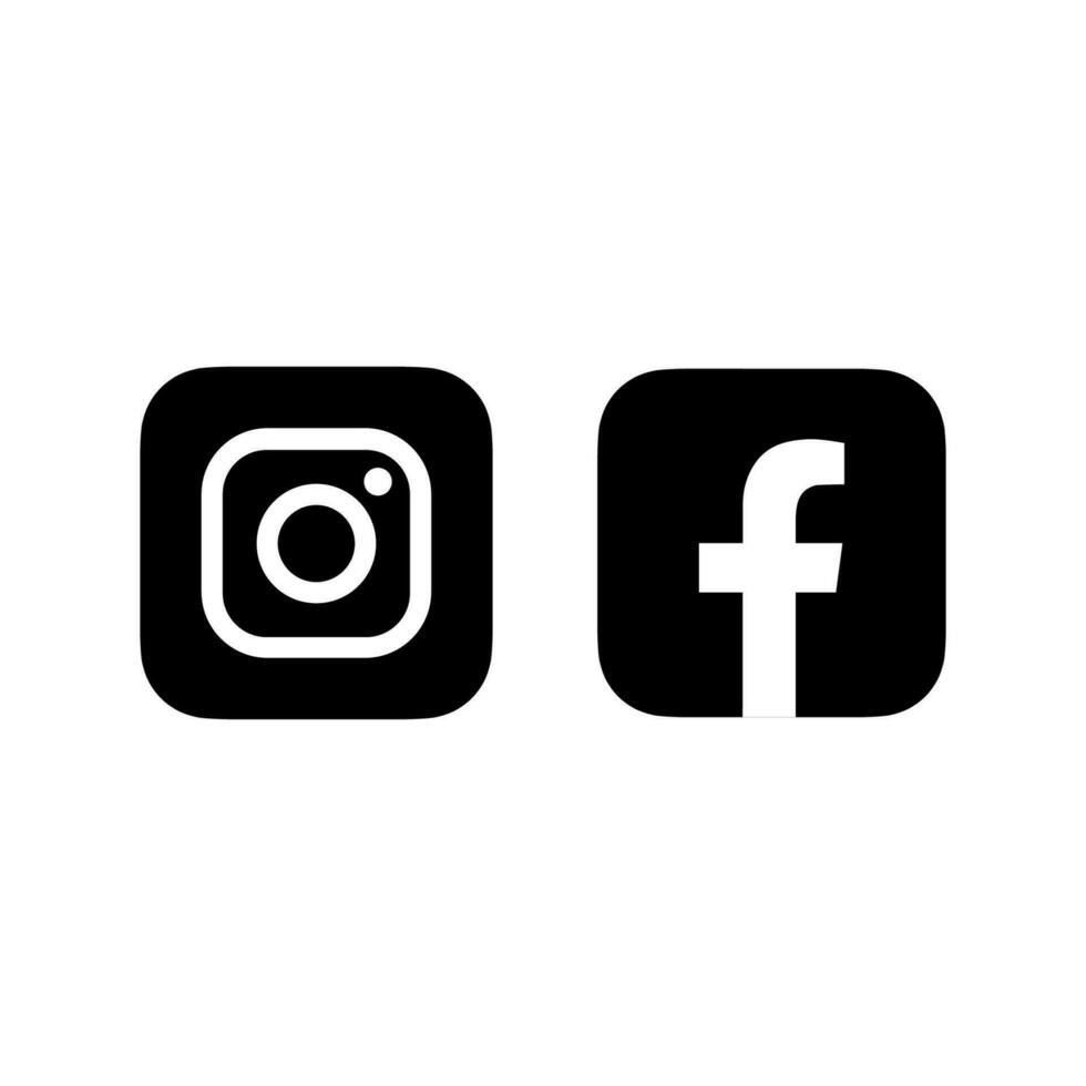 Instagram facebook black logo vector on white background 35165637