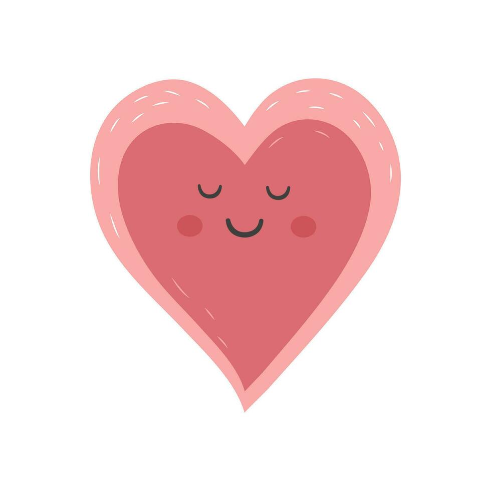 linda vector amor pegatina. san valentin día corazón. romántico vector icono en pastel colores