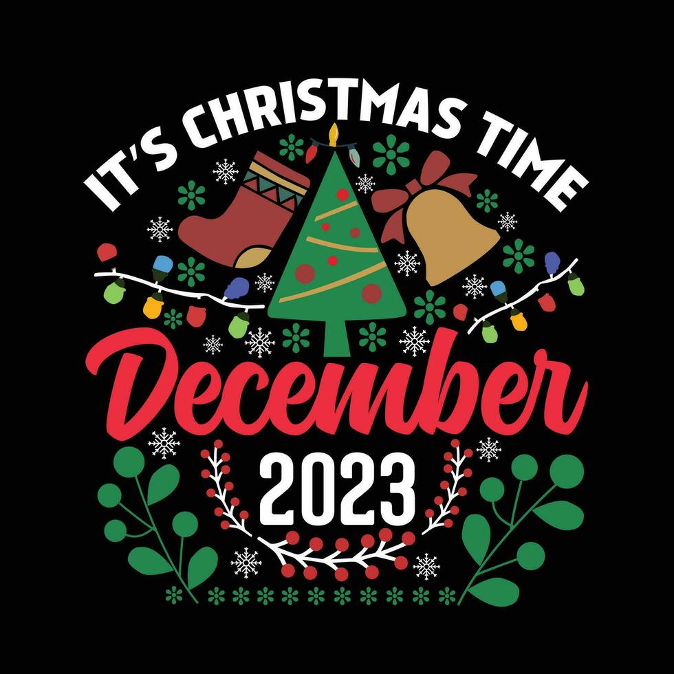 Christmas Vector T-Shirt Design Concept For Holiday.