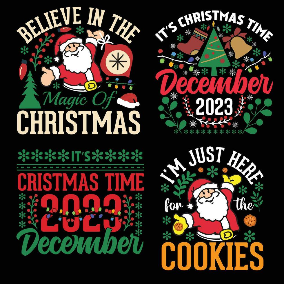 Christmas T-shirt Vector Design.