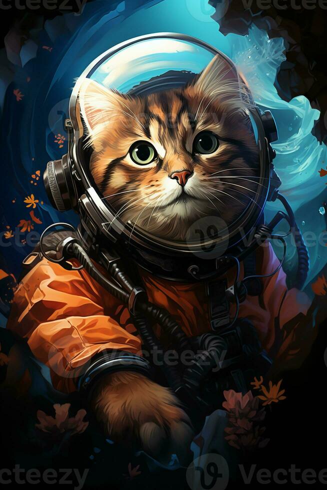 AI generated cat cartoon wallpaper photo