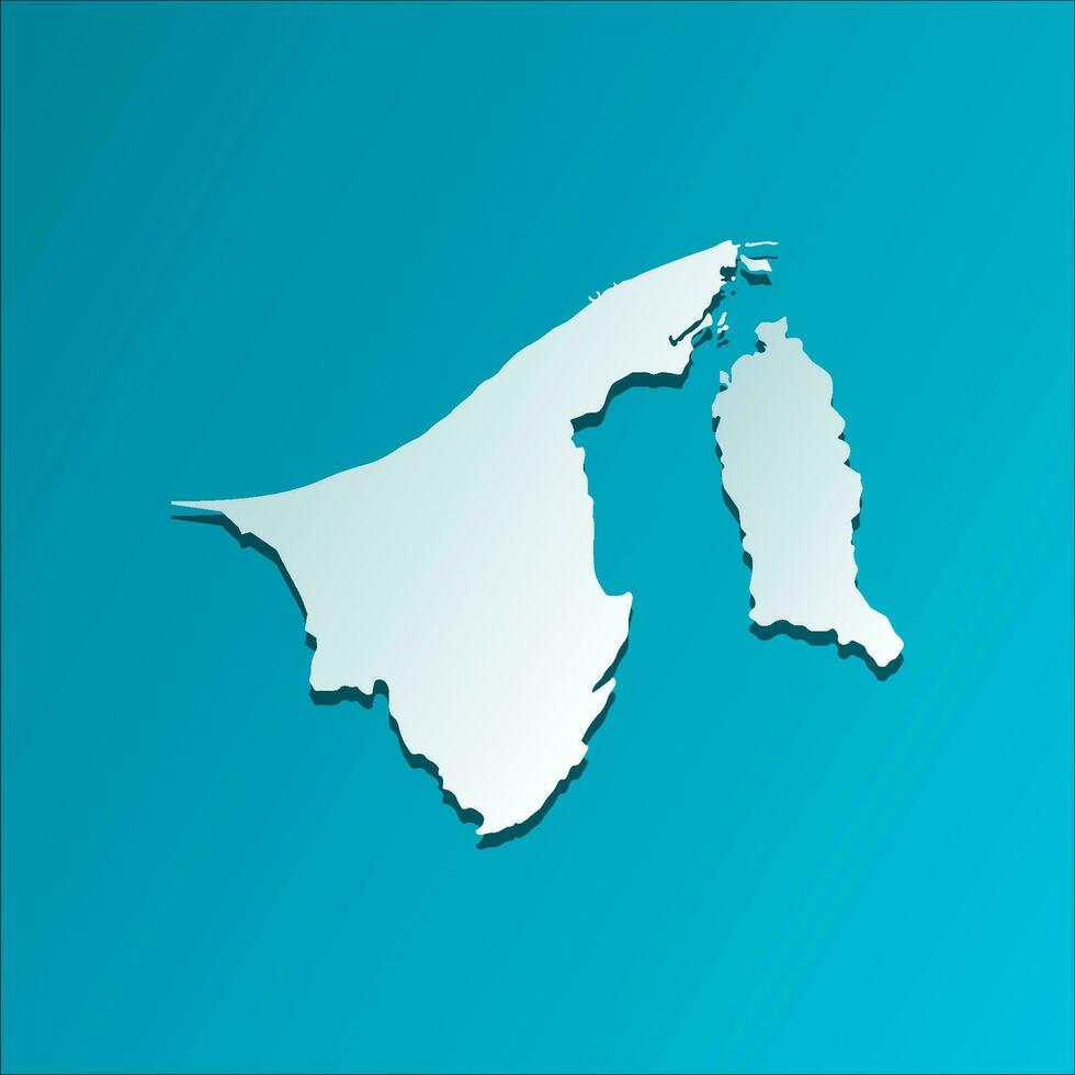 Vector isolated simplified illustration icon with blue silhouette of Brunei map. Dark blue background