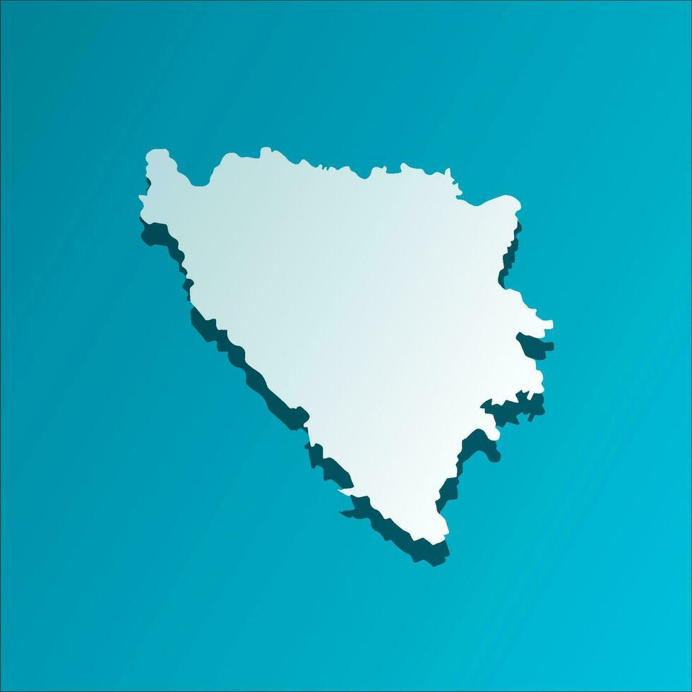 Vector isolated simplified illustration icon with blue silhouette of Bosnia and Herzegovina map. Dark blue background