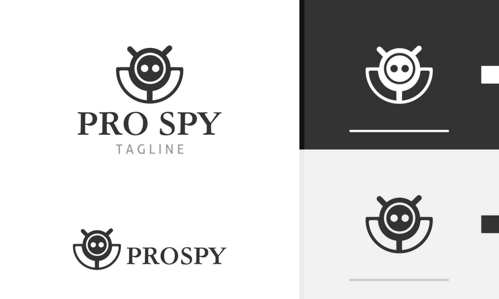 Logo design icon abstract geometric circle black device system modern futuristic tech robot spy mask vector
