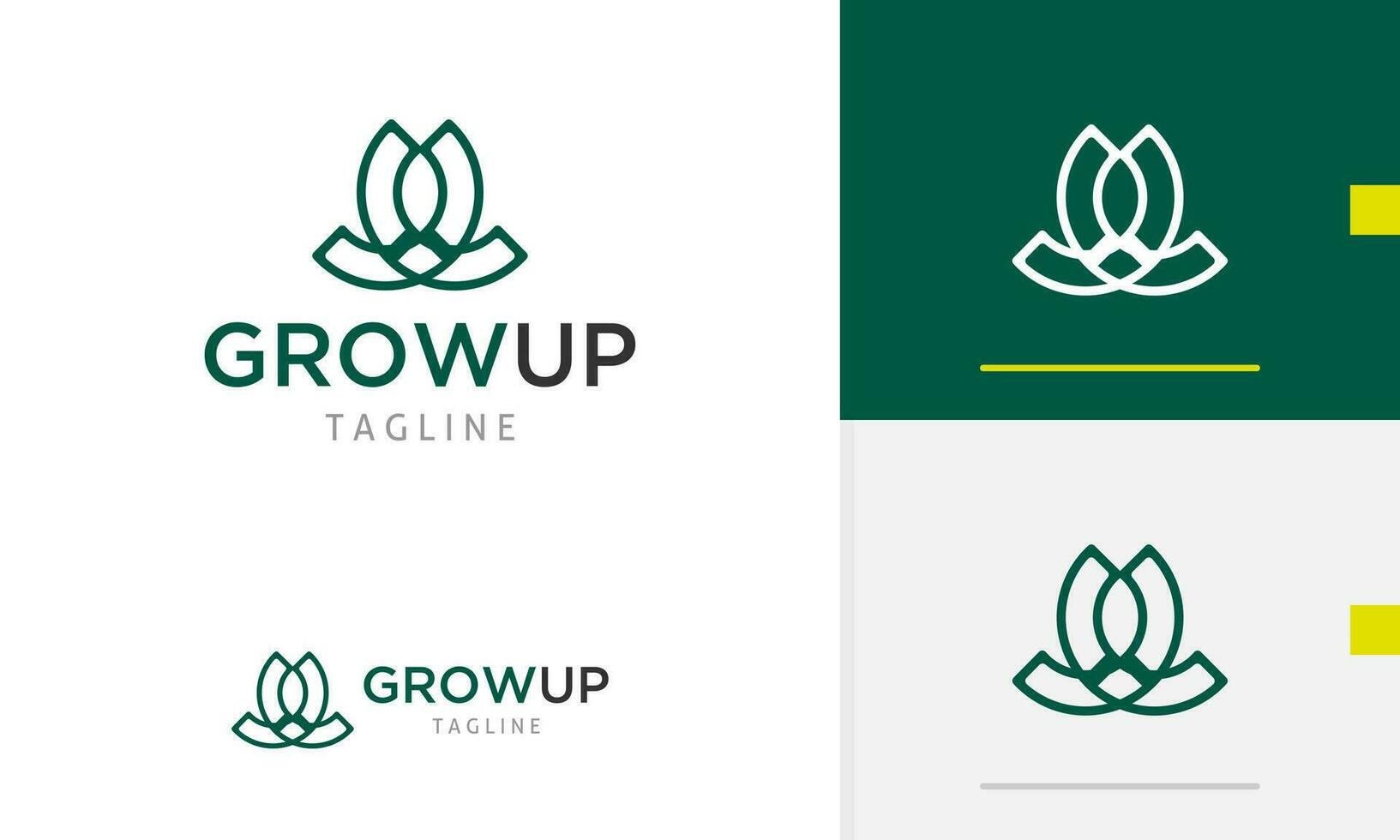 Logo design icon abstract geometric elegant beauty outline of lotus flower for yoga spa relaxation vector