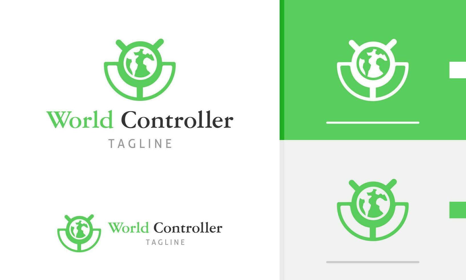 Logo design icon abstract geometric circle green device system modern futuristic earth world globe vector