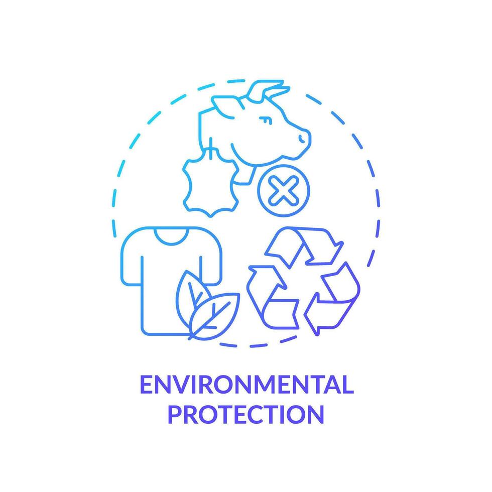2D gradient icon environmental protection concept, simple isolated vector, sustainable fashion thin line blue illustration. vector