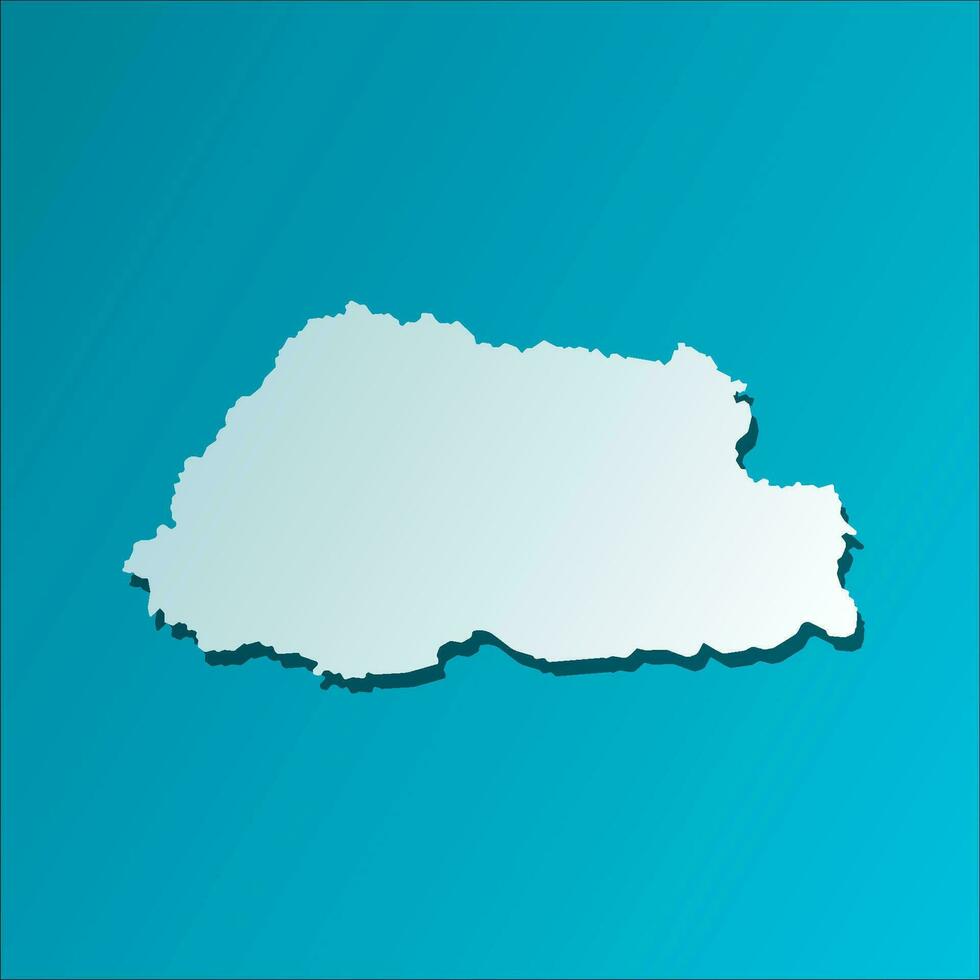 Vector isolated simplified illustration icon with blue silhouette of Bhutan map. Dark blue background