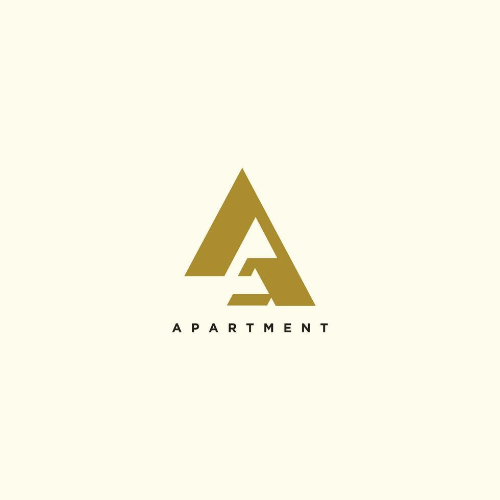 Apartment logo design vector icon with creative letter A concept illustration