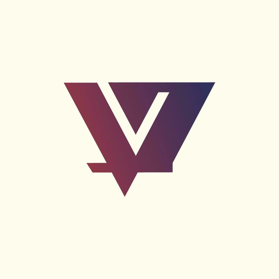 Letter V logo design element vector with gold colour concept