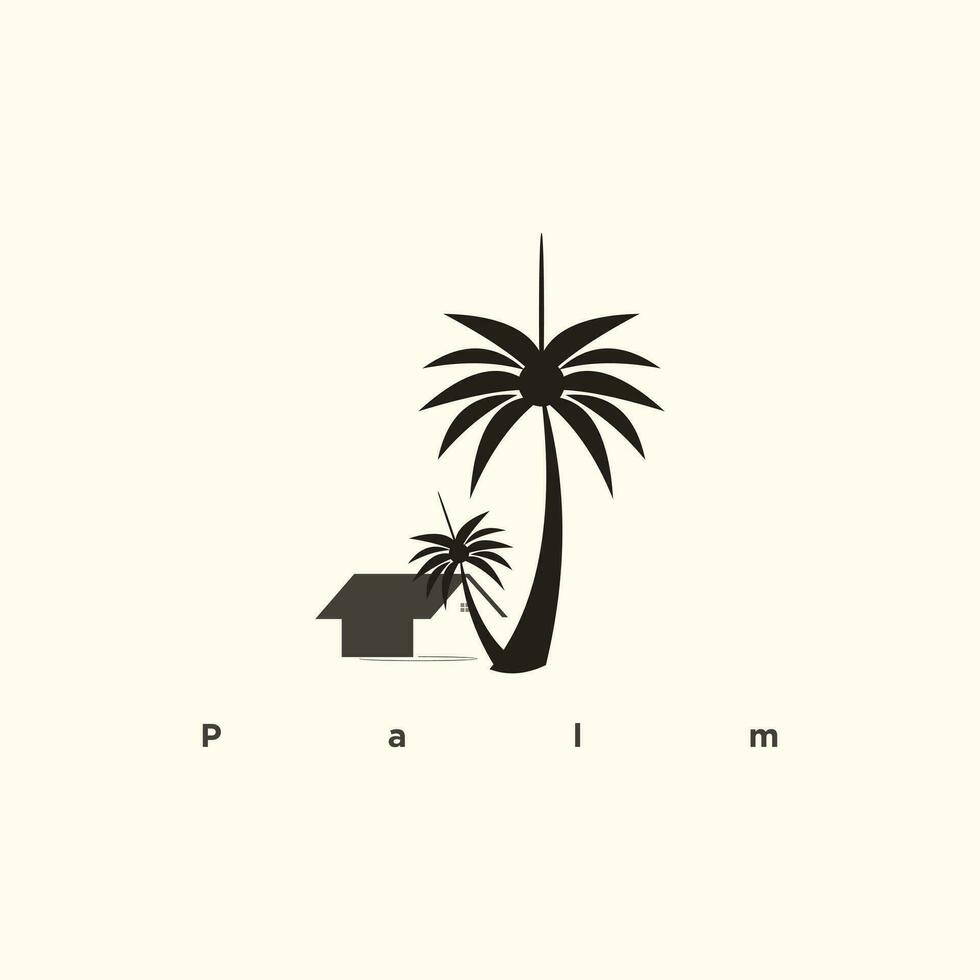 Palm logo design with combination house for unique idea vector