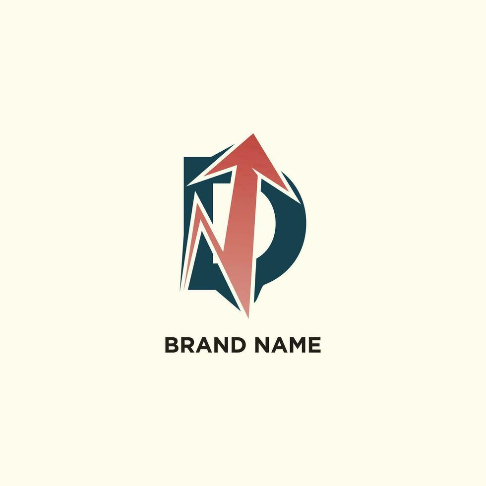 Letter D logo with target concept for business vector