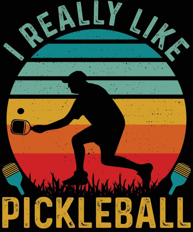 yo De Verdad me gusta pickleball t camisa diseño eps vector