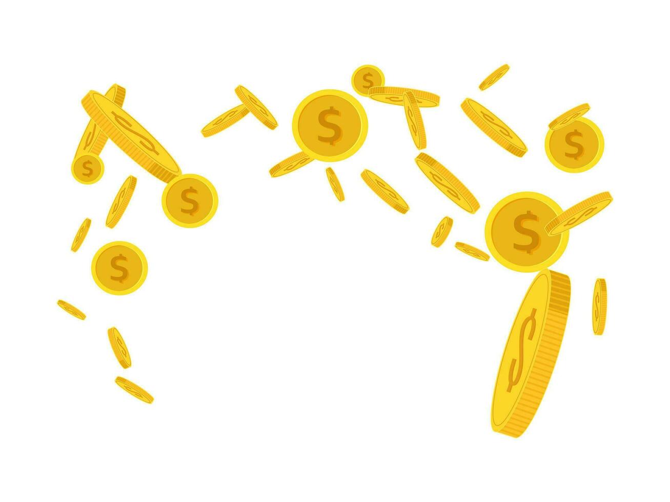 Vector Gold coin explosion Isolated on a transparent background vector