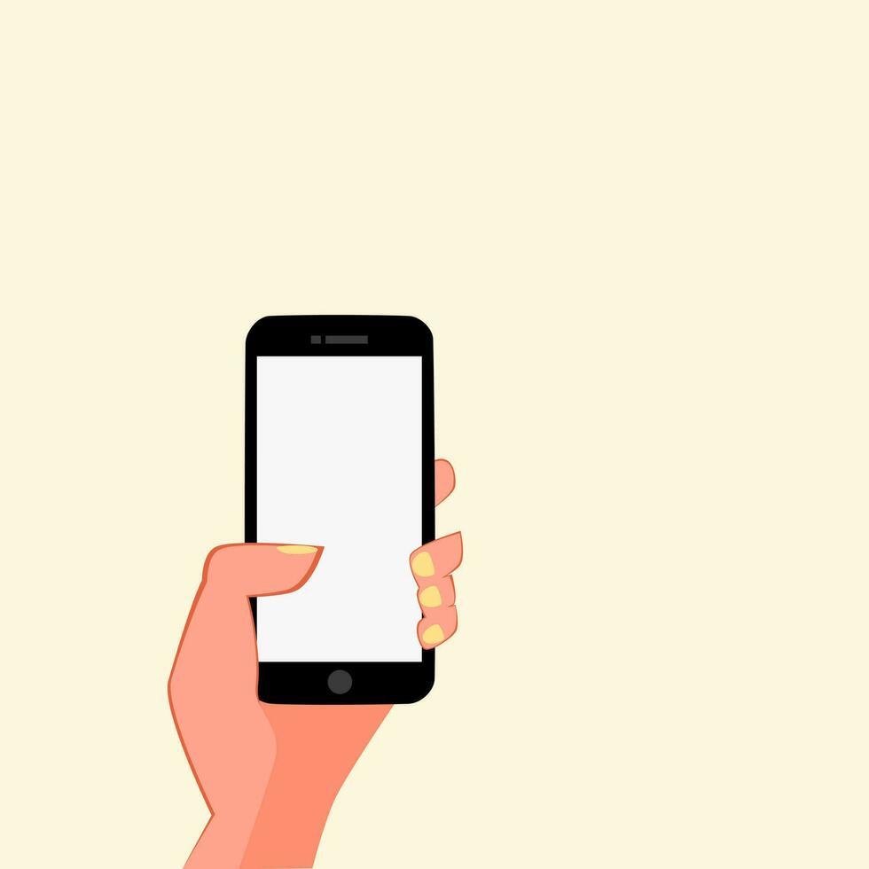 Smartphones and hands. Concept of using online media vector