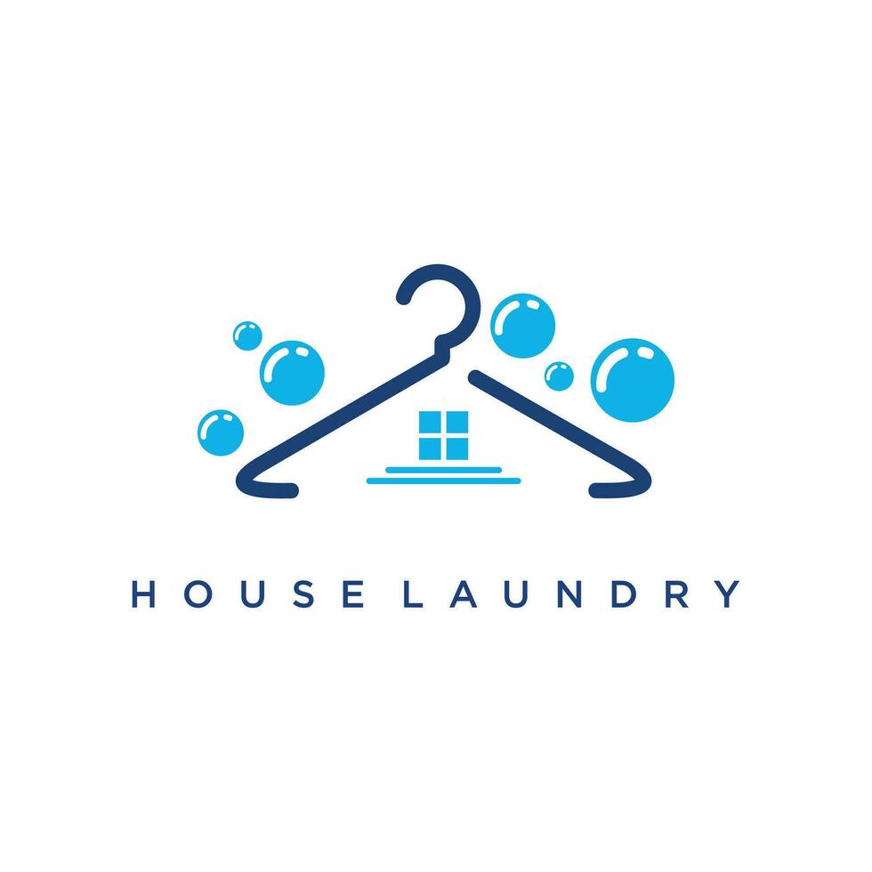 Vector laundry logo vector with unique and line art concept