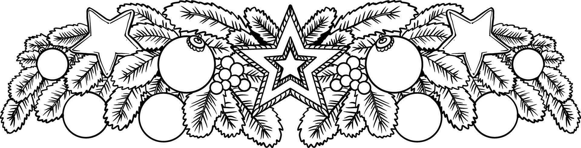Black and white set of snowflakes, new year things, line - art, line art colouring page, vector. vector