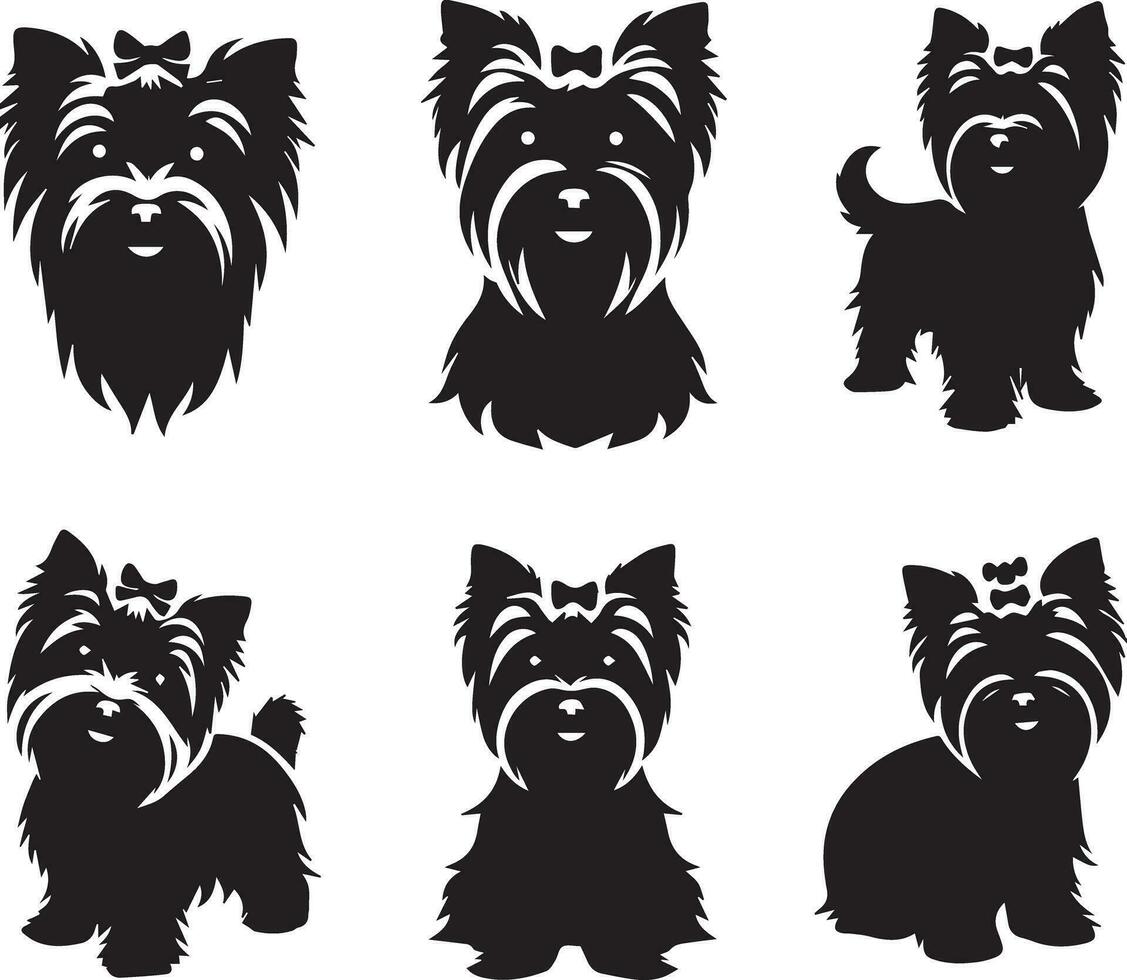 Silhouette Solid Vector Icon Set Of Dog, Breeds, Canine, Pooch, Hound, Puppy, Mutt, Pet, Doggy