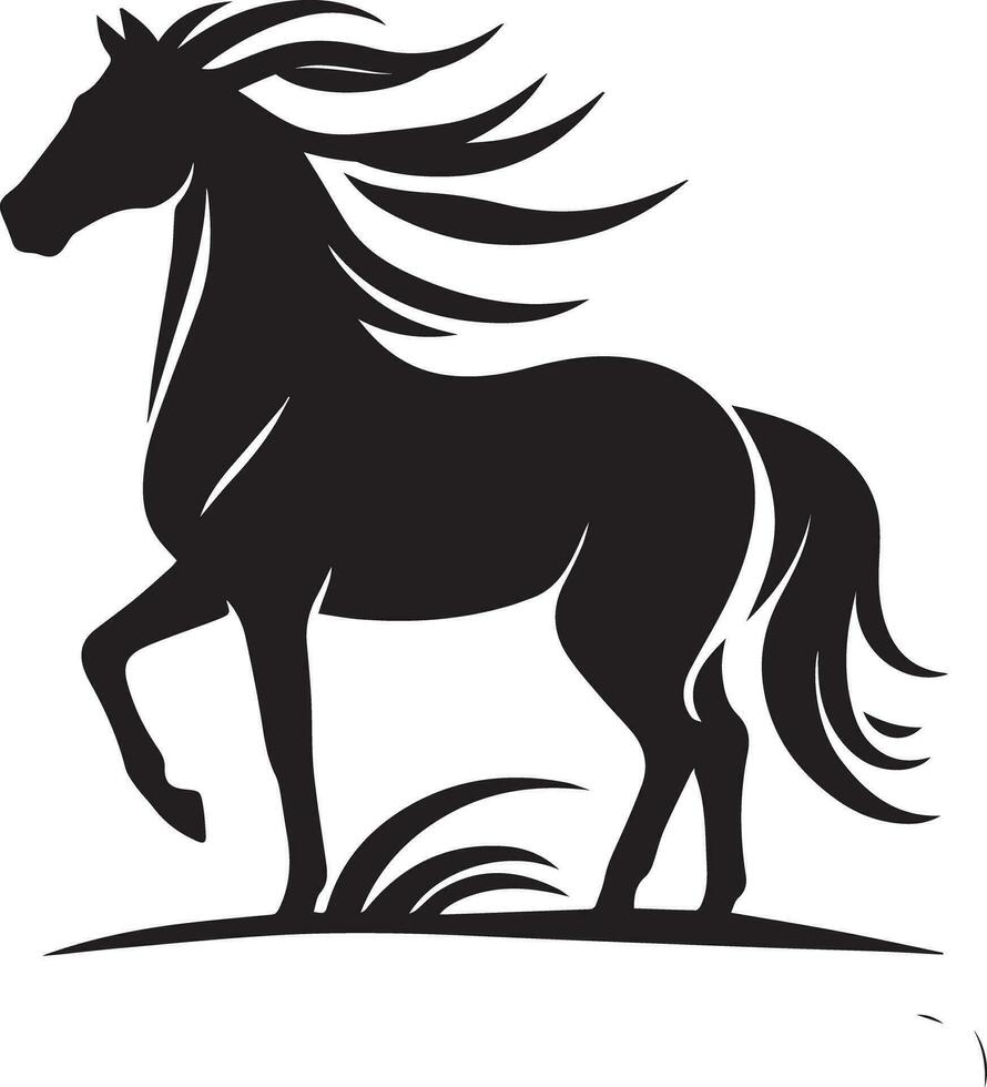 Black silhouette horse vector