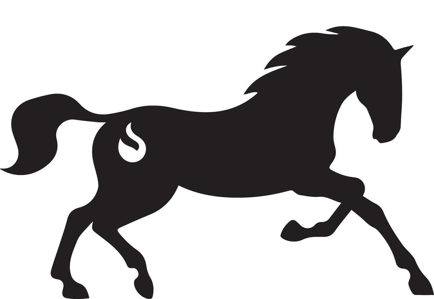 Black silhouette horse vector