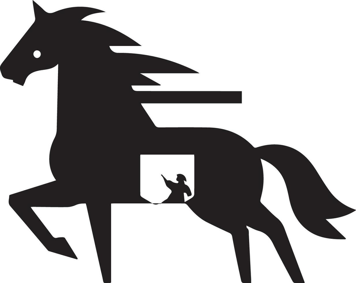 Black silhouette horse vector