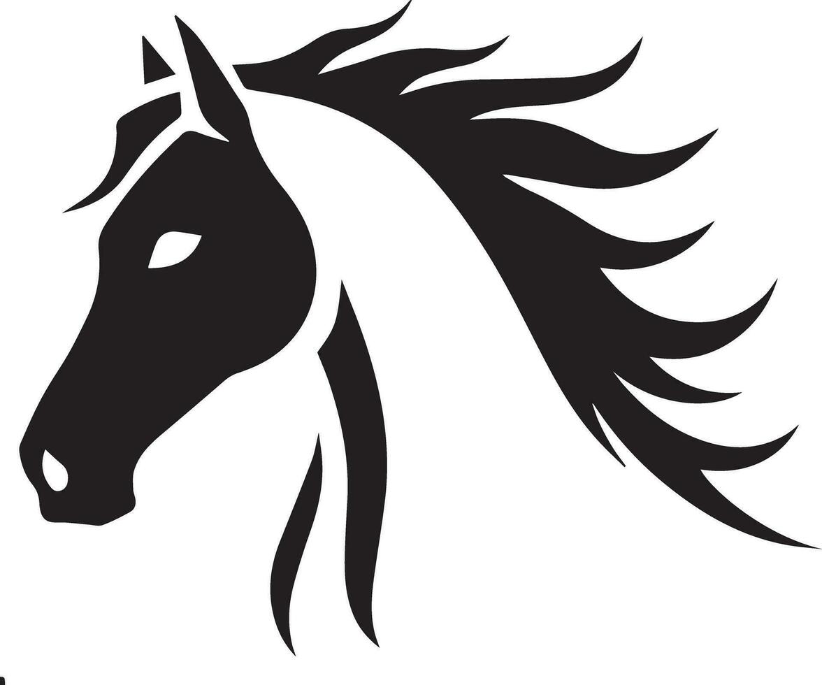 Black silhouette horse vector