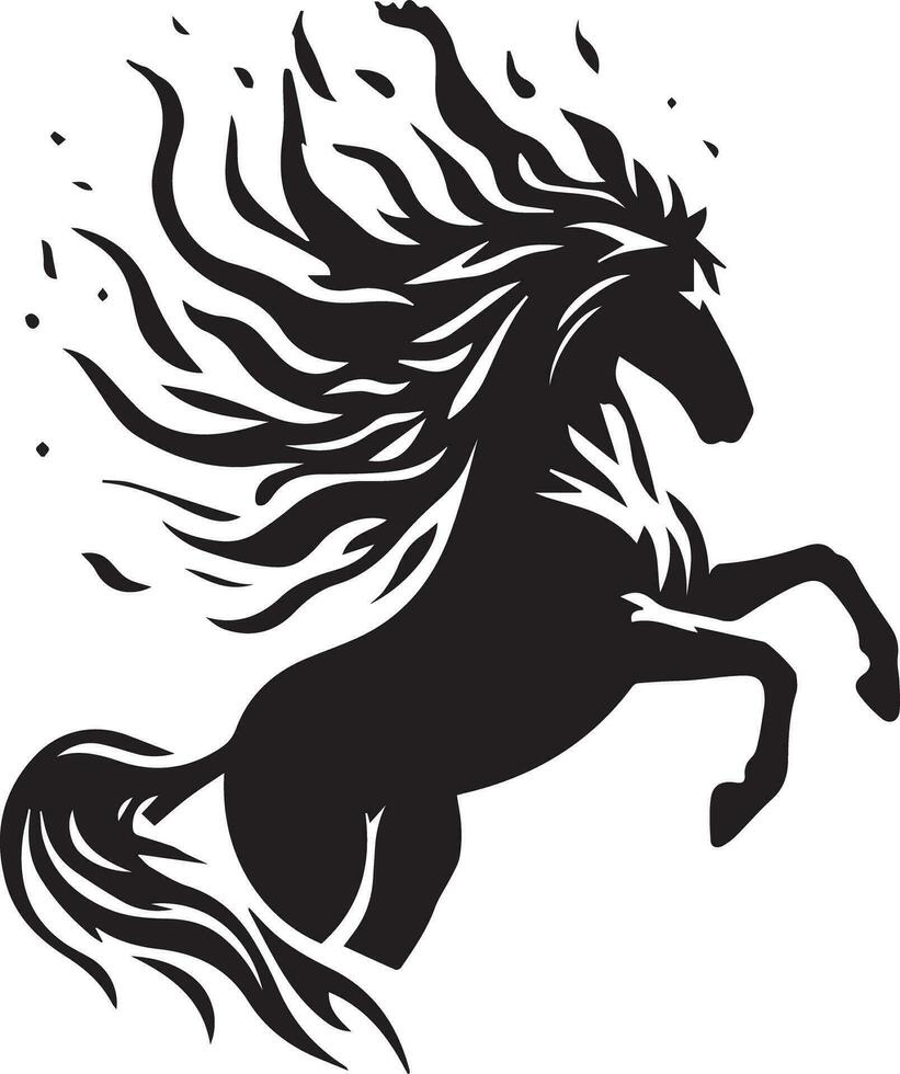 Black silhouette horse vector