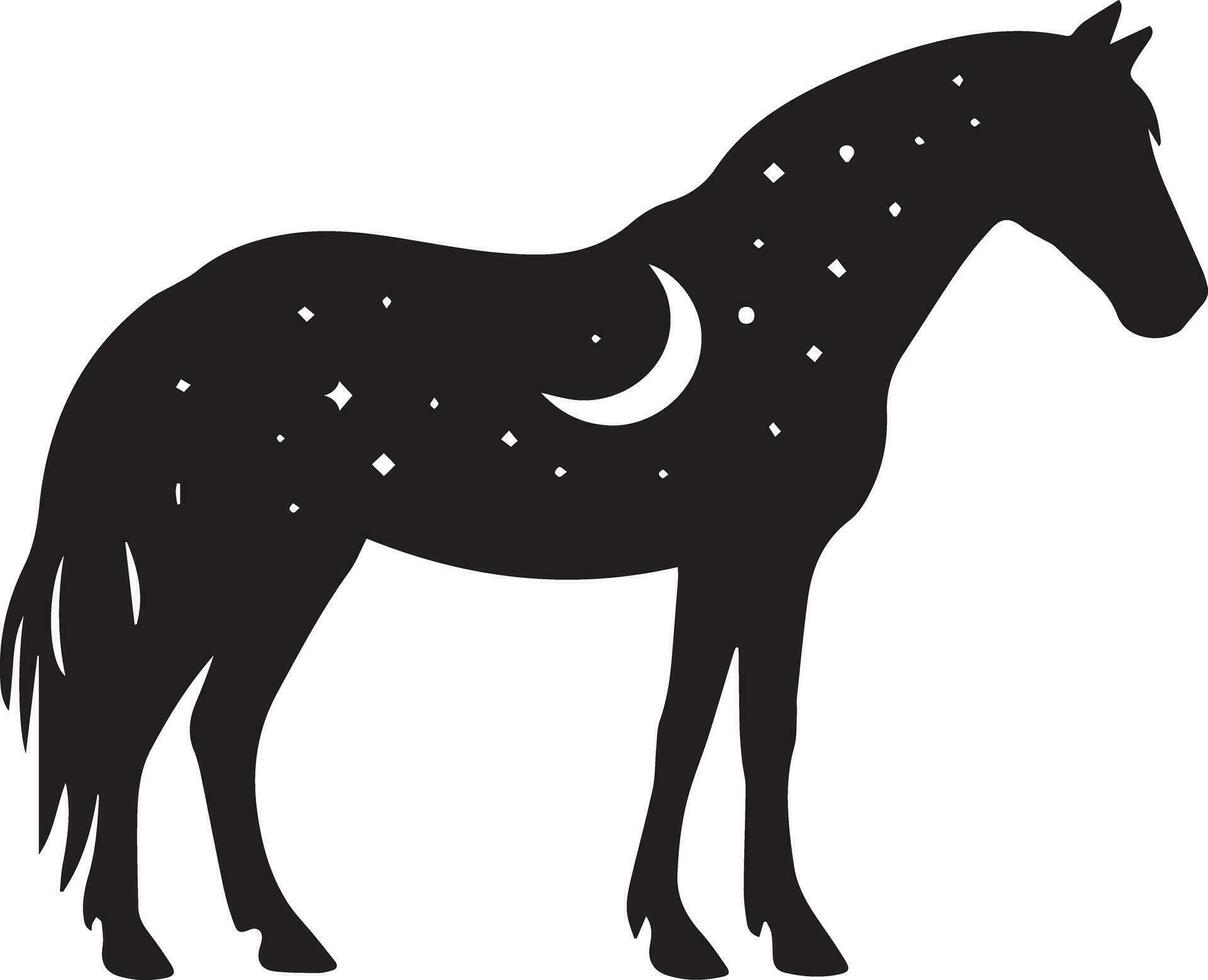 negro silueta caballo vector