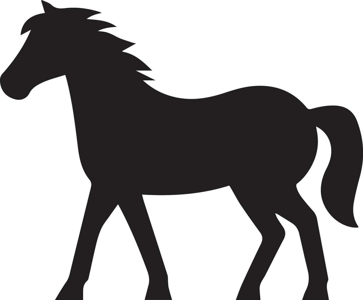 Black silhouette horse vector