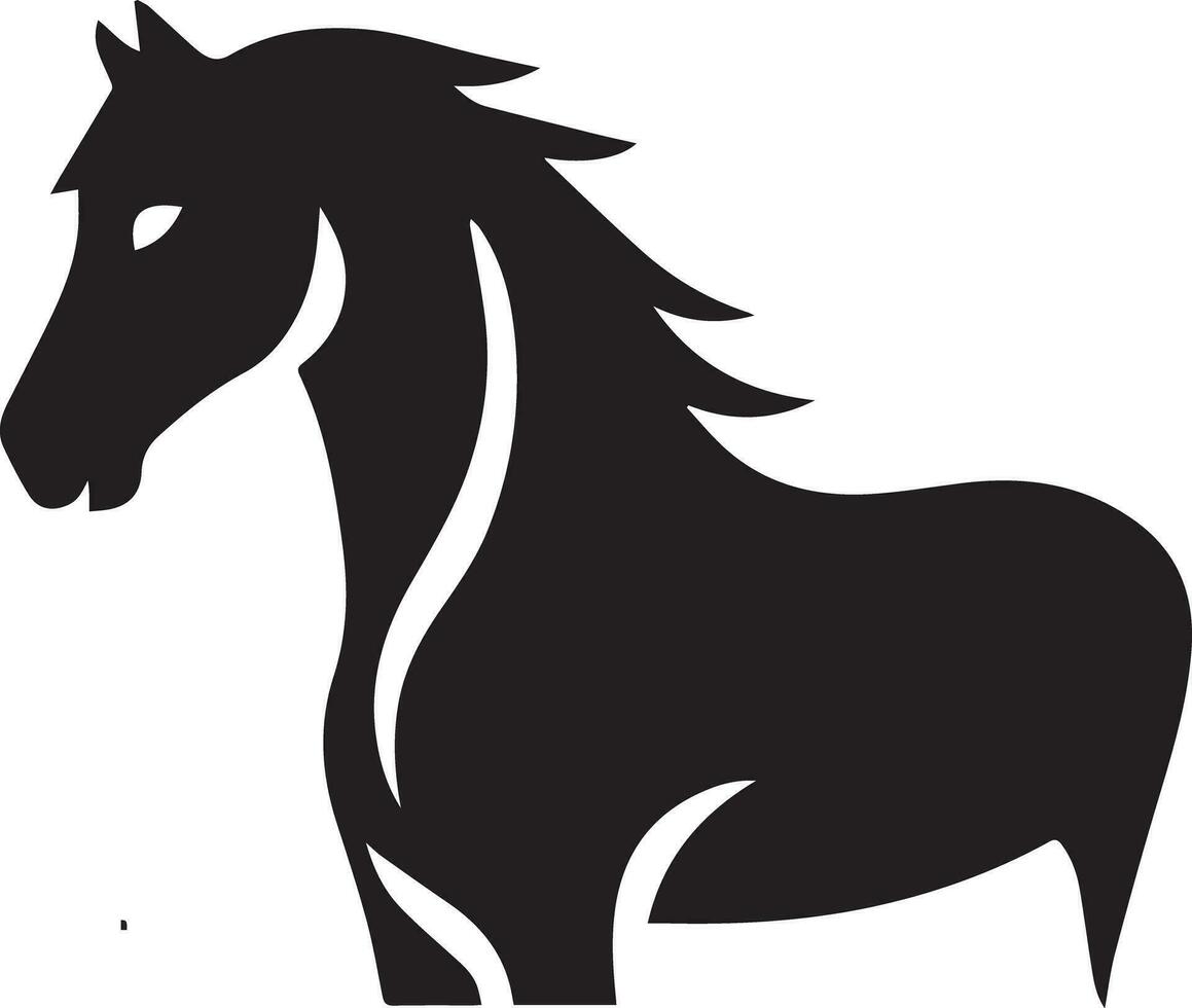 Black silhouette horse vector