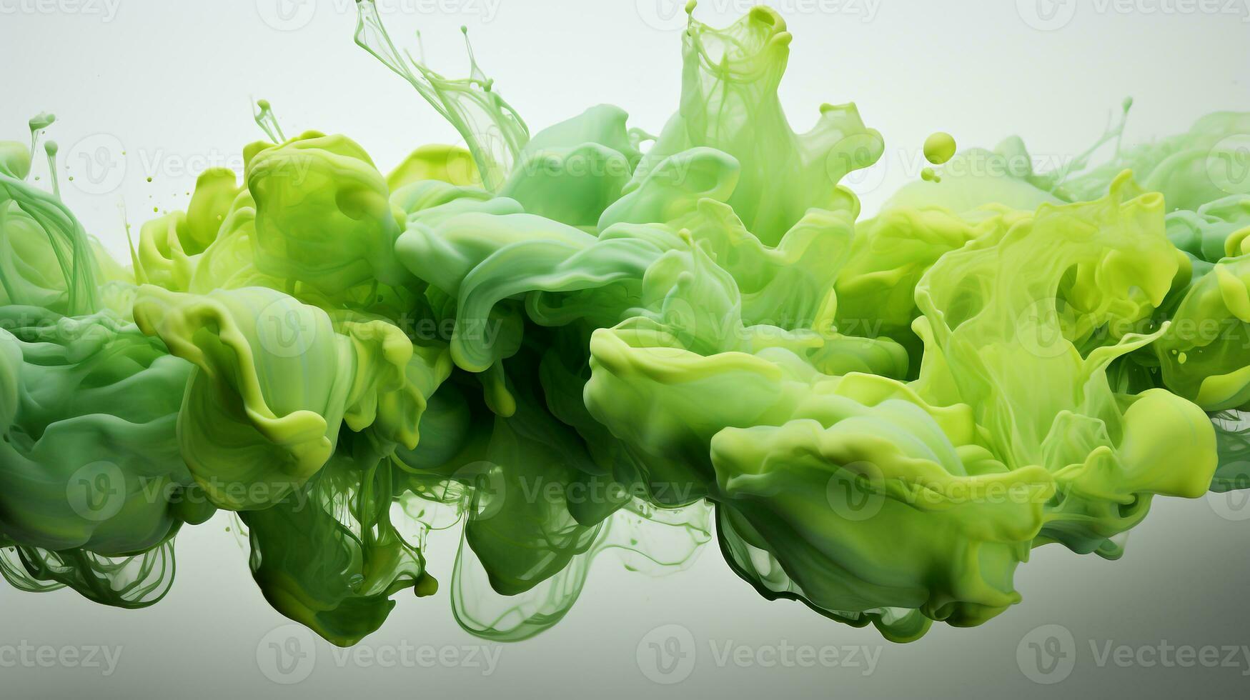 AI generated green paint splash background photo
