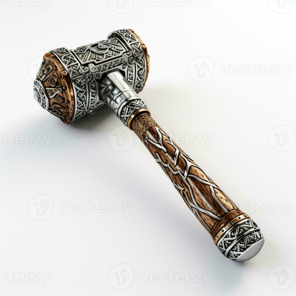 AI generated Wooden handle iron hammer photo