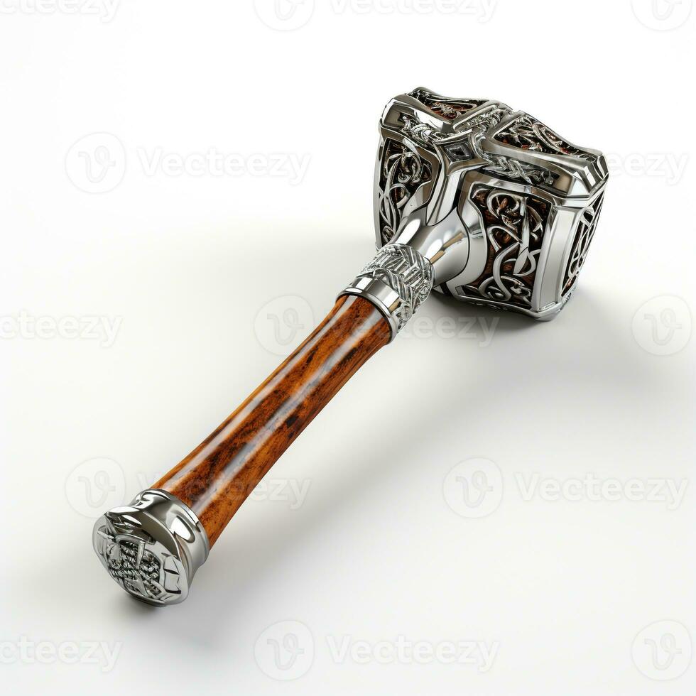 AI generated Wooden handle iron hammer photo
