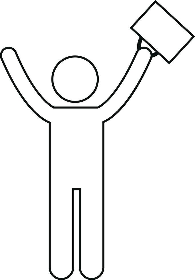 businessman winner icon in line. isolated on transparent background. Modern Universal Business, finance, office workplace Strategy and Management sign symbol vector for apps and website