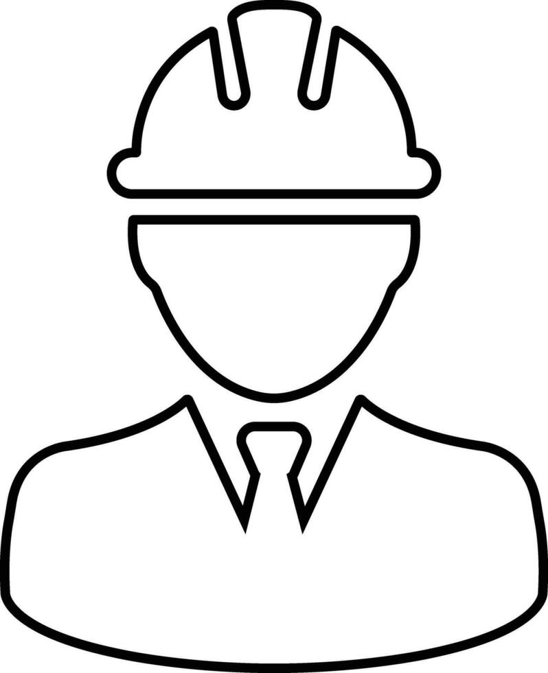 construction worker icon in line. isolated on transparent background. related to building contractor builder man industry architect or engineer workman with helmet. vector for apps and website