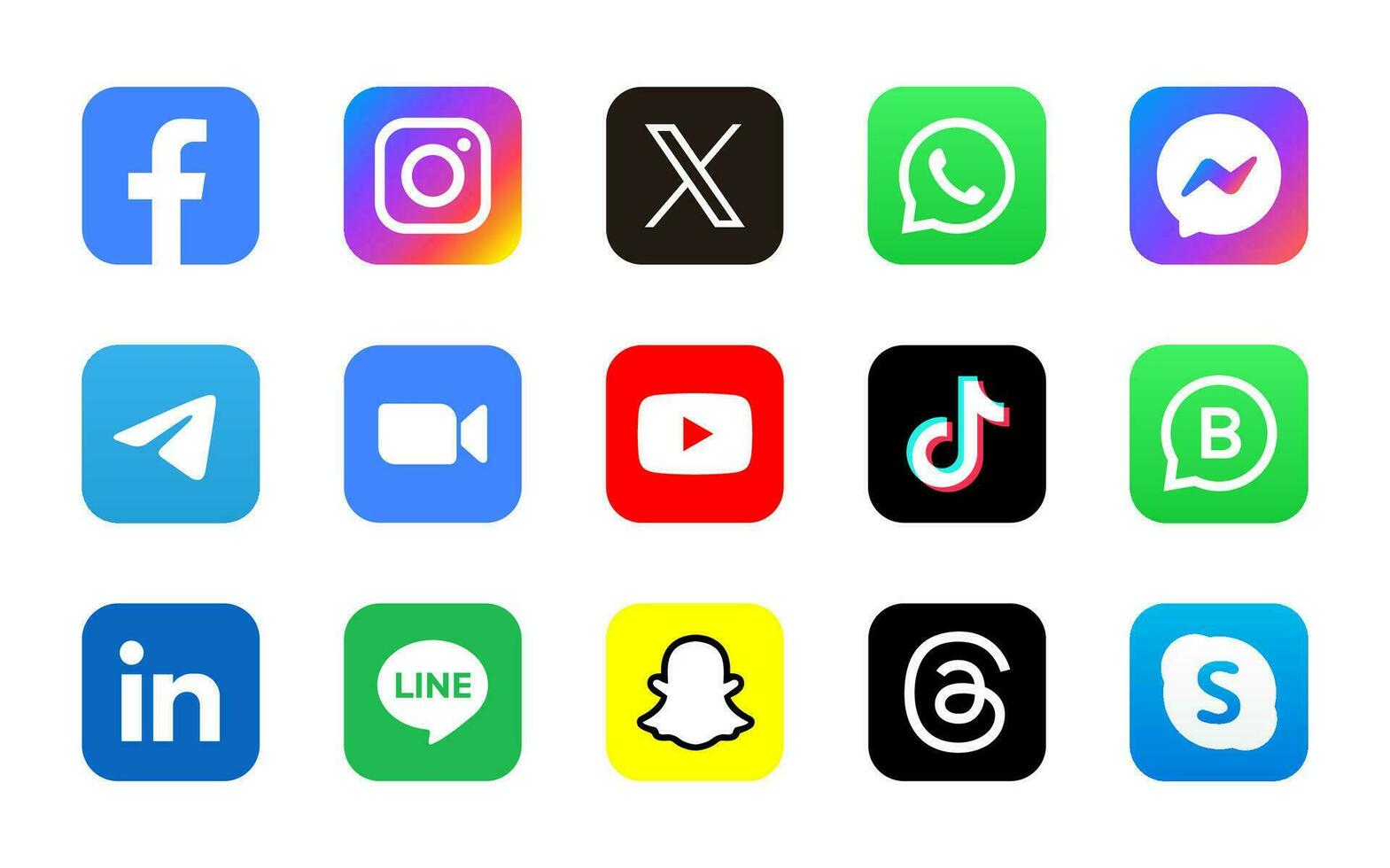social medios de comunicación logos ilustración vector