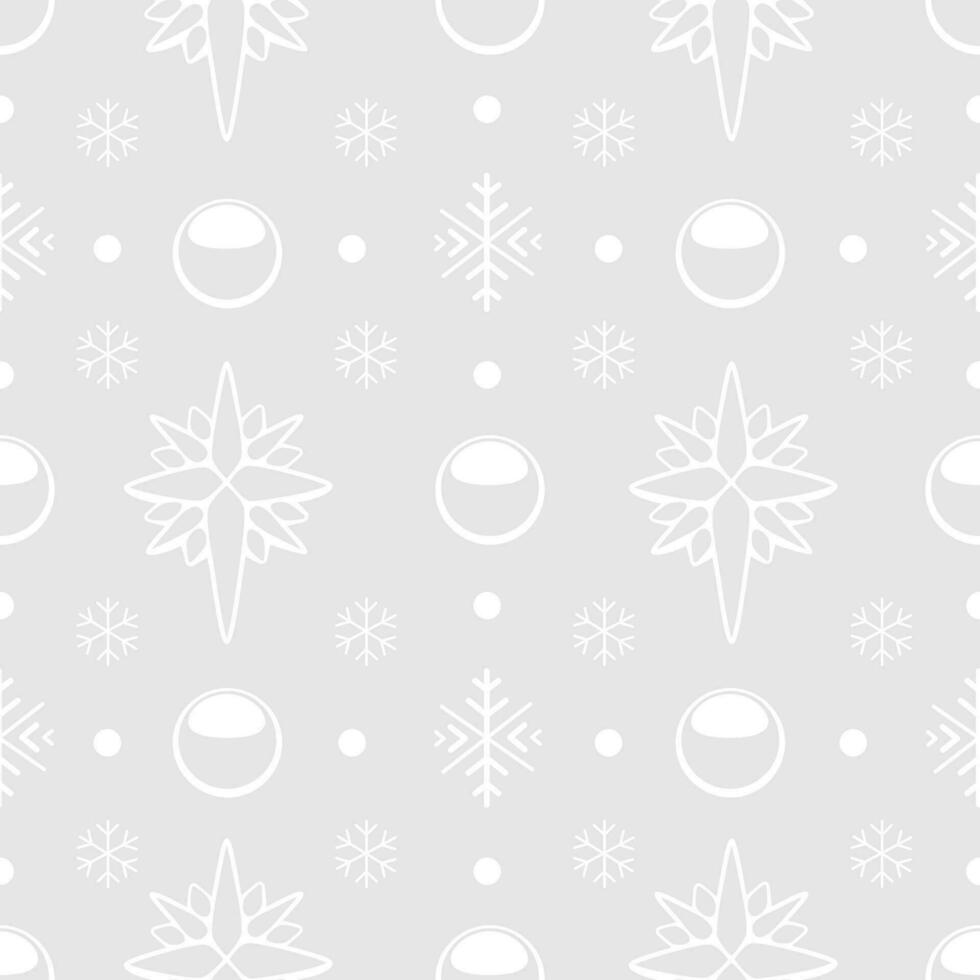 Vector Christmas pattern with Christmas stars in cartoon style.