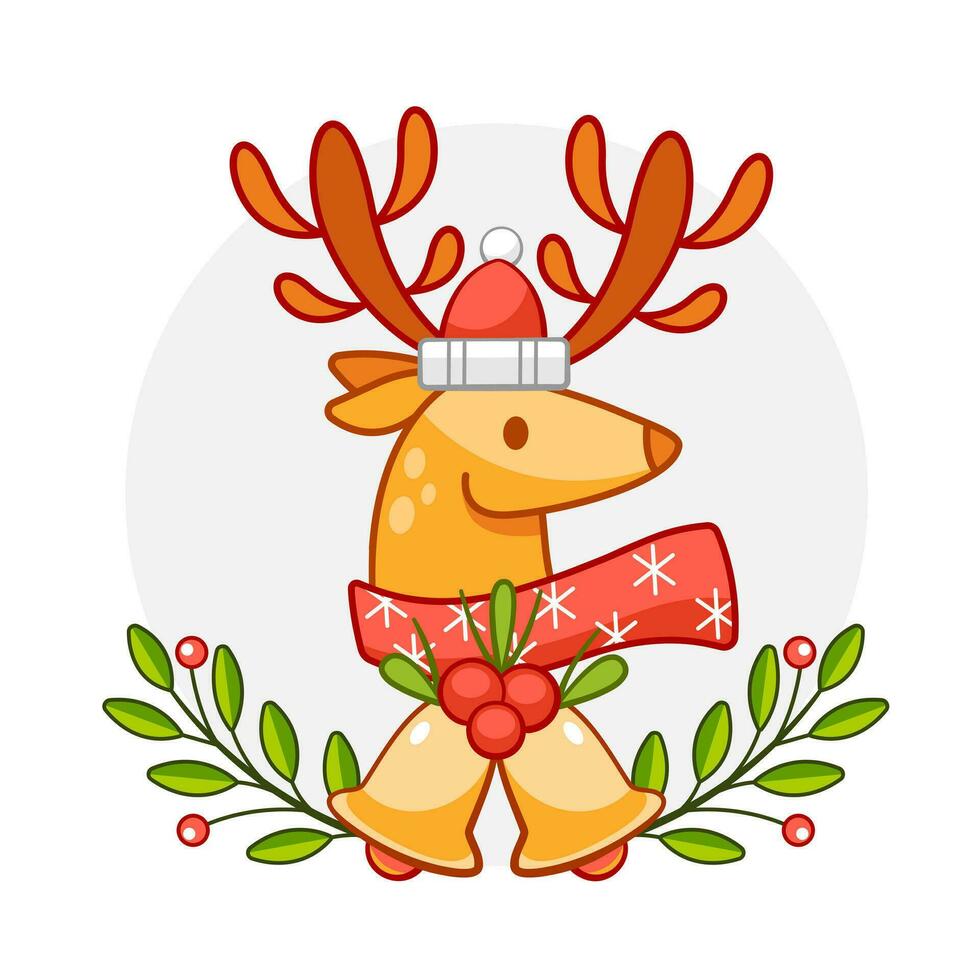Christmas vector composition in cute cartoon style.
