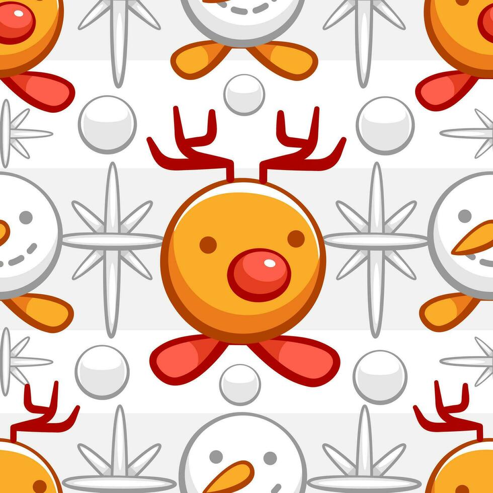 Vector pattern on a winter Christmas theme in a cute cartoon style.