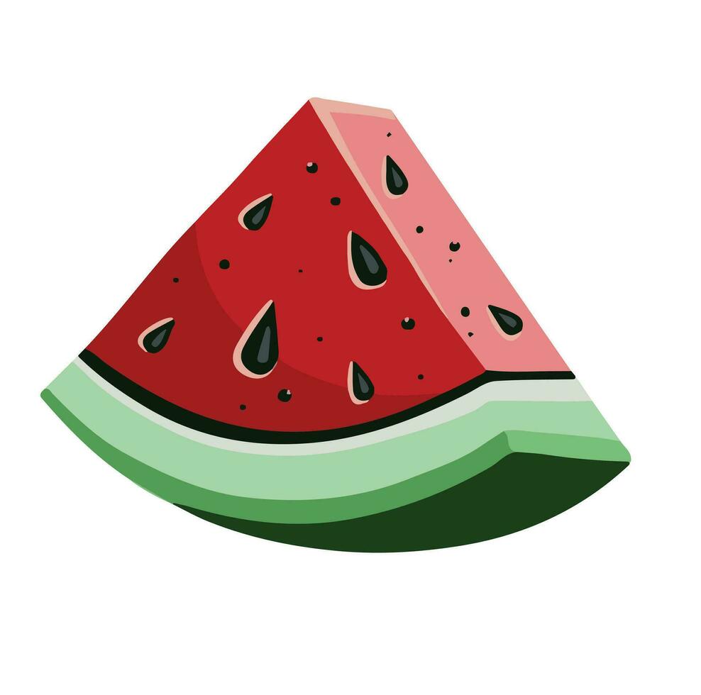 watermelon share, piece, hand drawn, with transparent background, illustration 10 eps vector