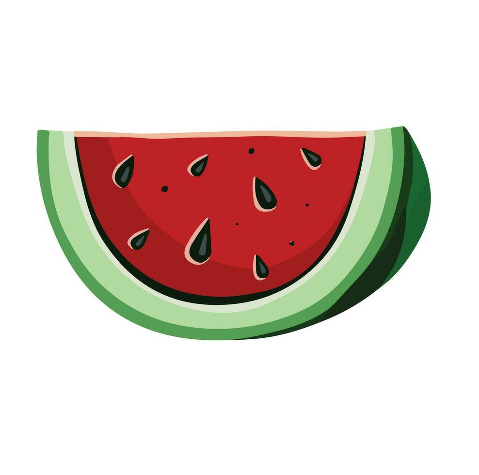 watermelon share, piece, hand drawn, with transparent background, illustration 10 eps vector