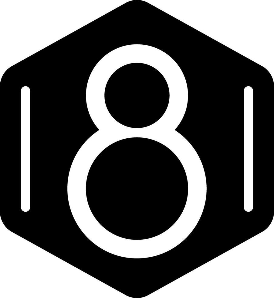 solid icon for eight vector