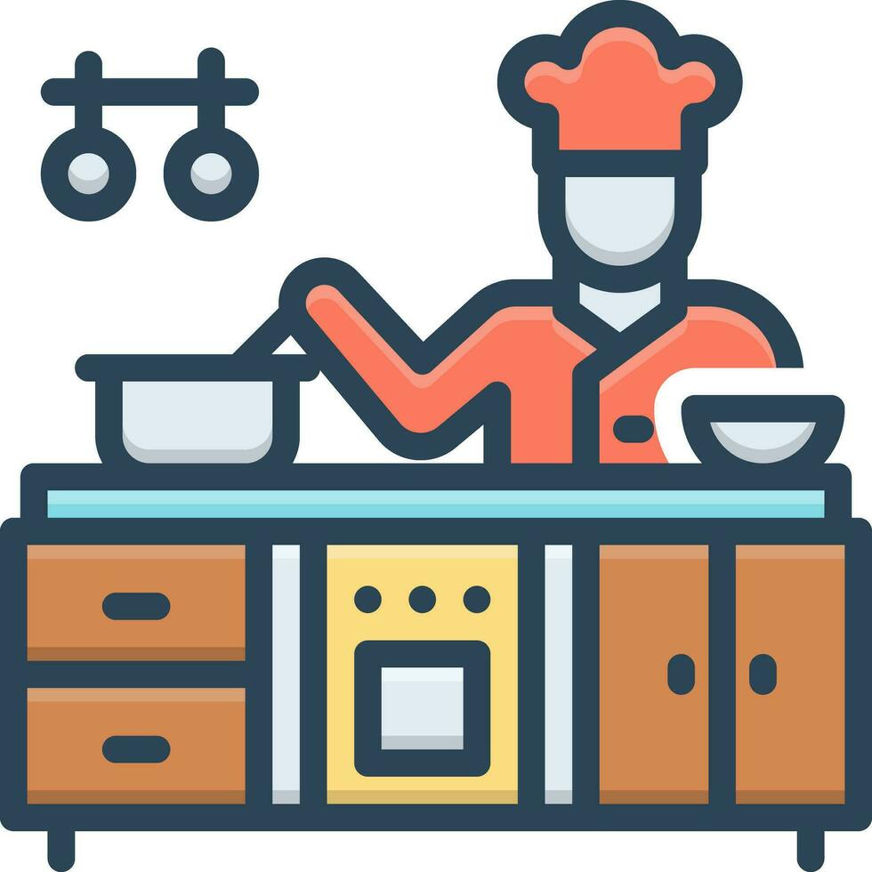 color icon for cook vector