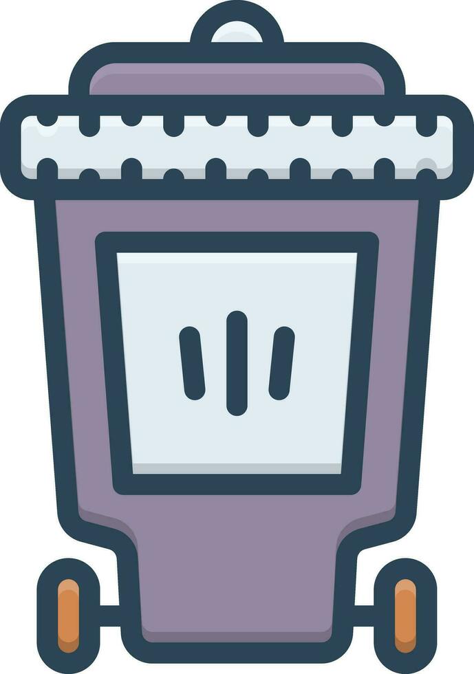 color icon for bin vector