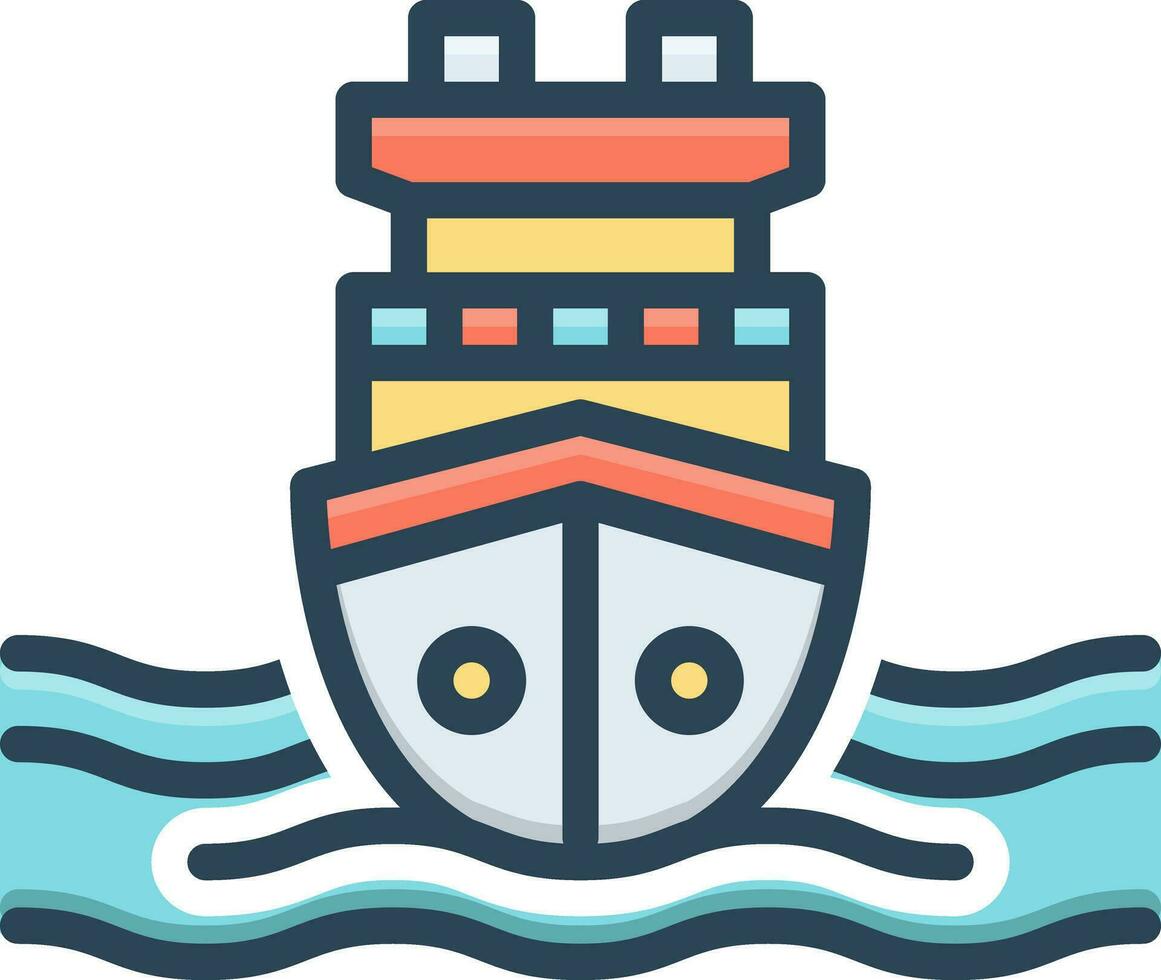 color icon for ship vector