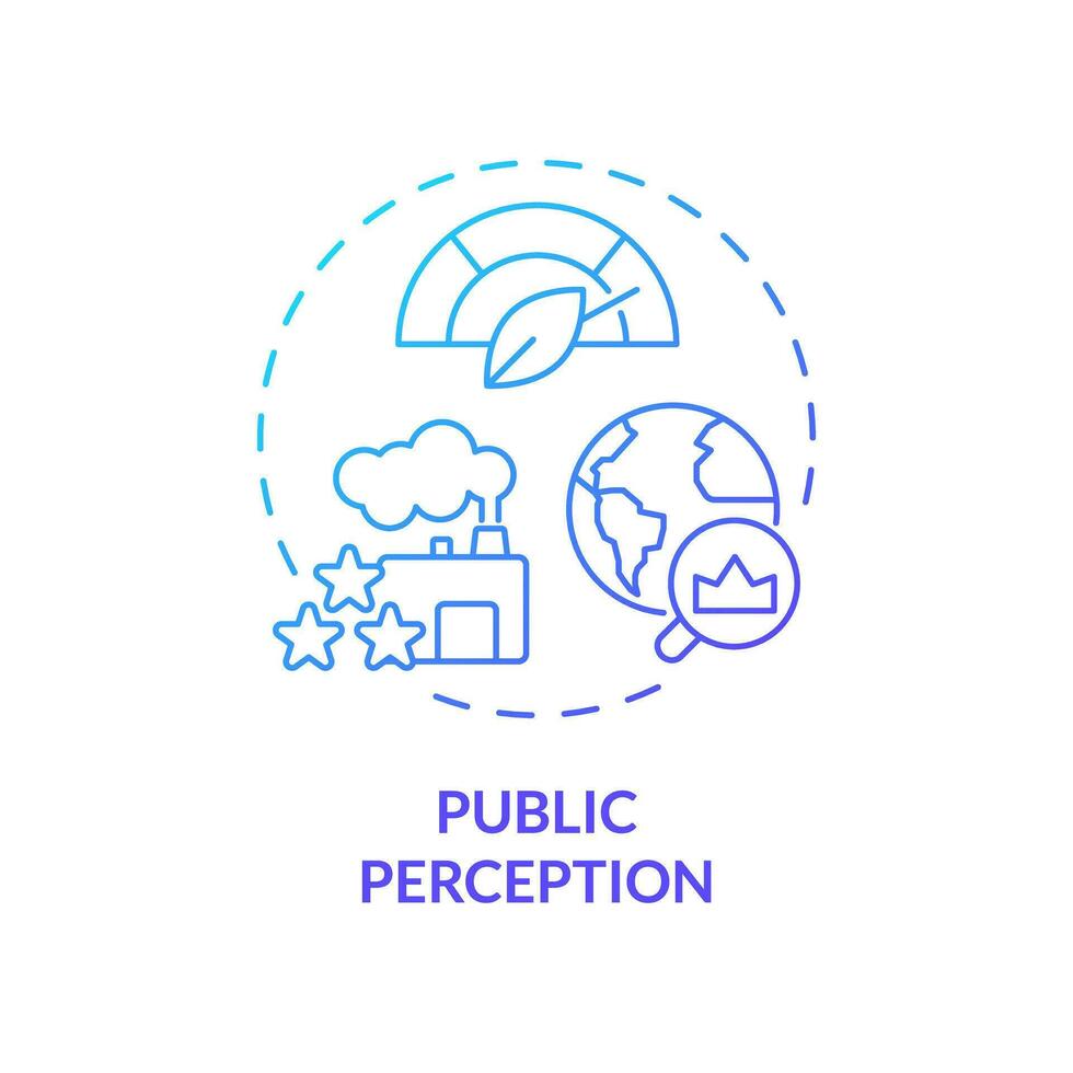 2D gradient public perception icon, simple isolated vector, climate metrics thin line illustration. vector