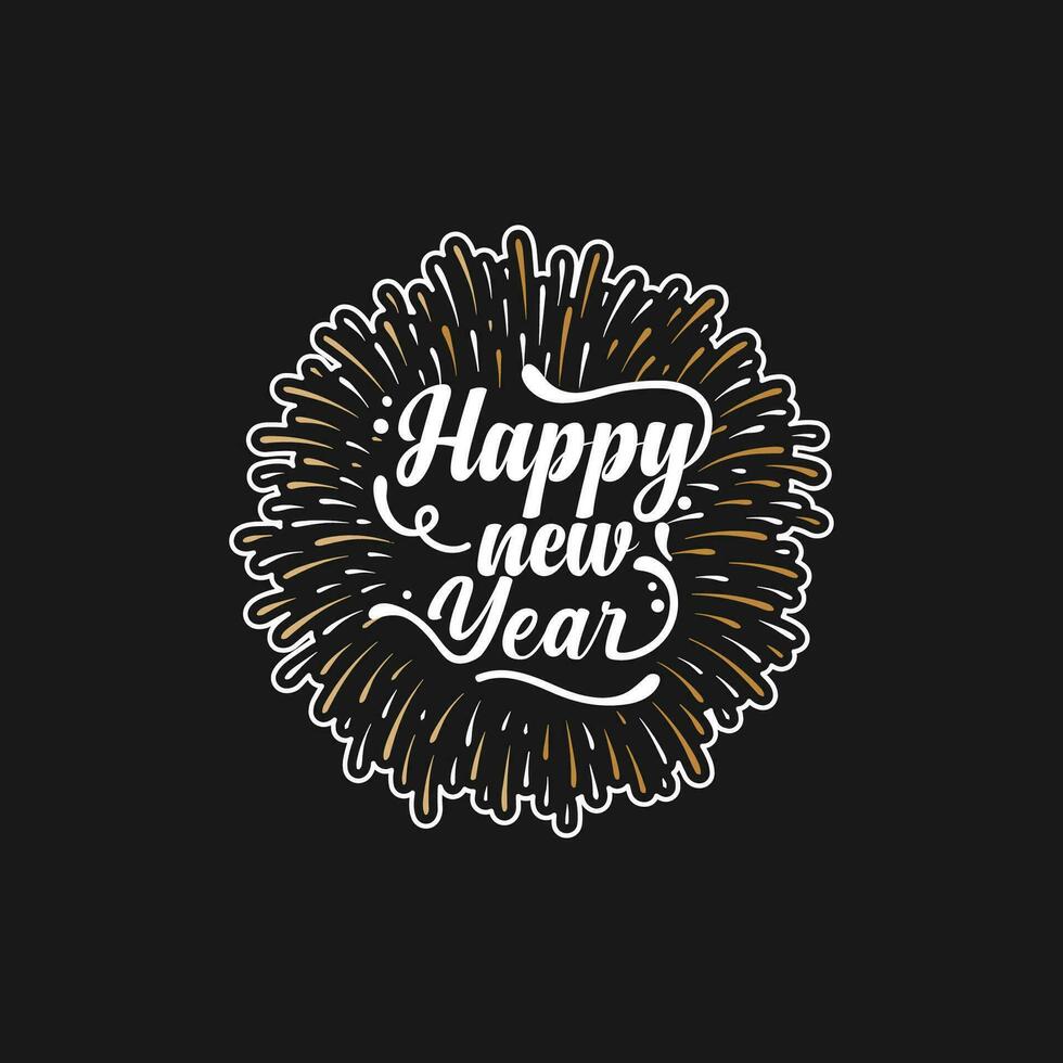 Happy New Year t-shirt design, happy new year 2024, typography, holiday, new Year t-shirt design, 2024 t-shirt, trendy, festival, T-shirt design fully vector graphics for t-shirt print design