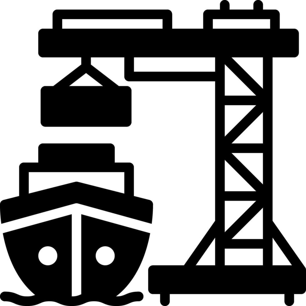 solid icon for port vector