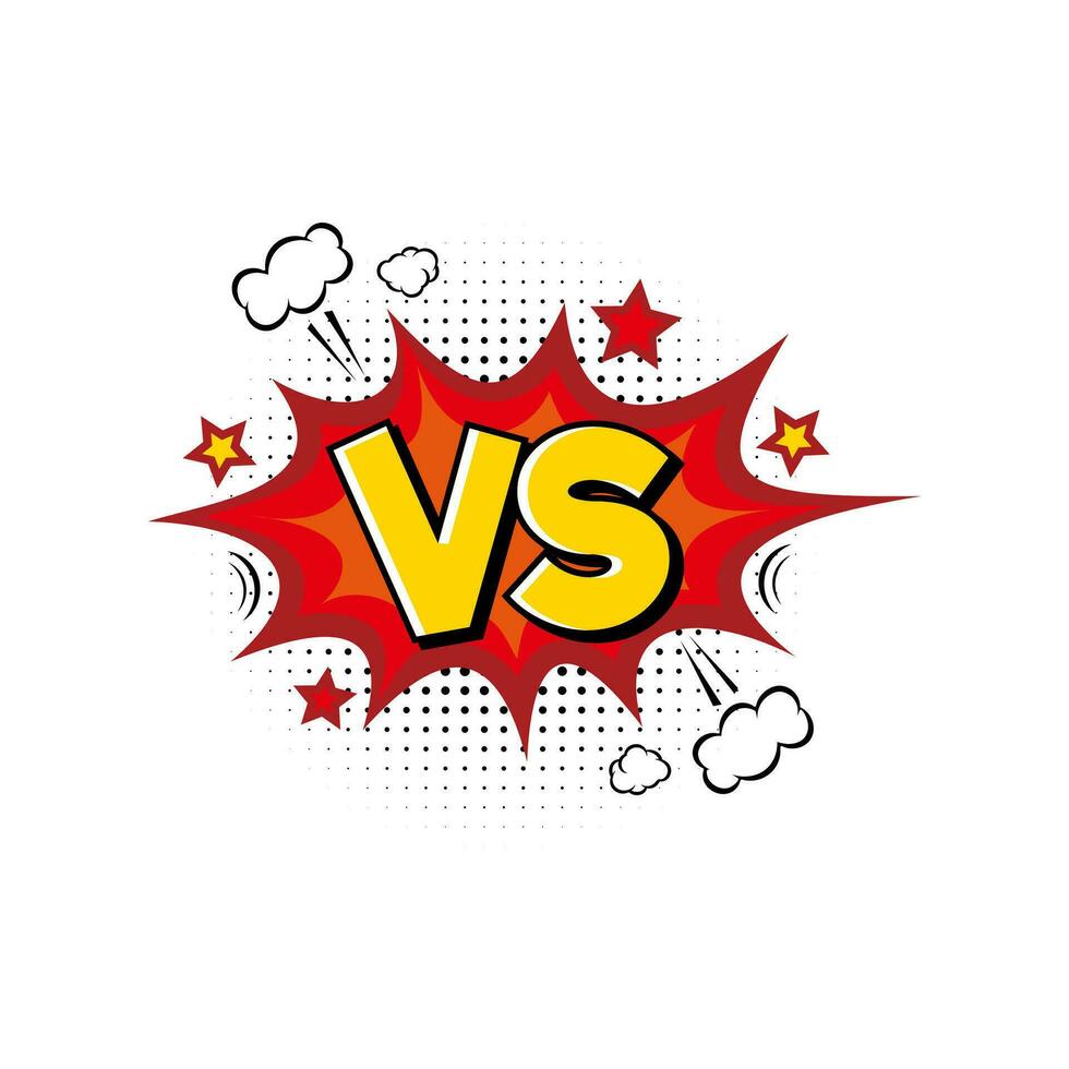 vs text in comic style, versus symbol vector