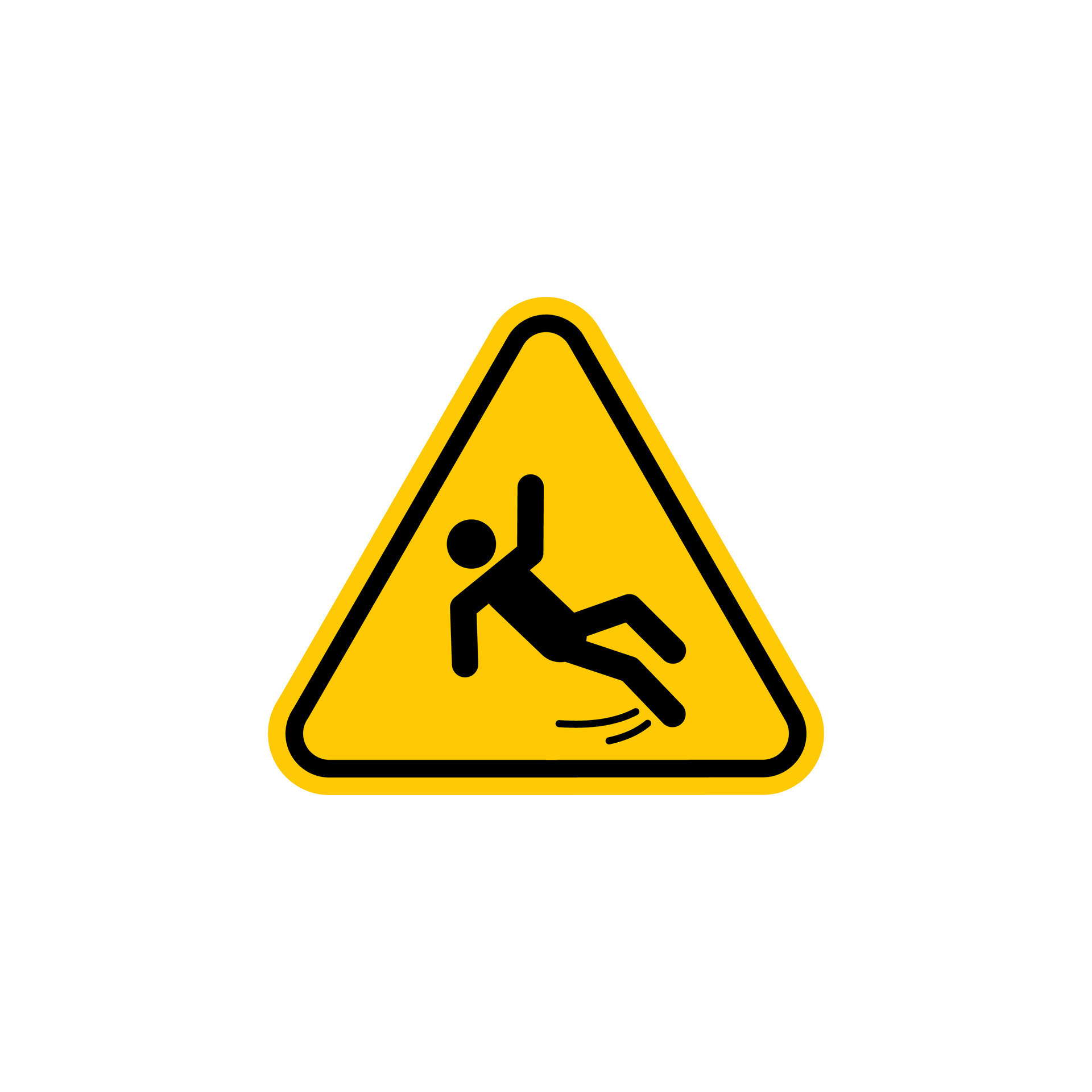 Simple Wet Floor Sign Illustration with Yellow Triangle Shape Design